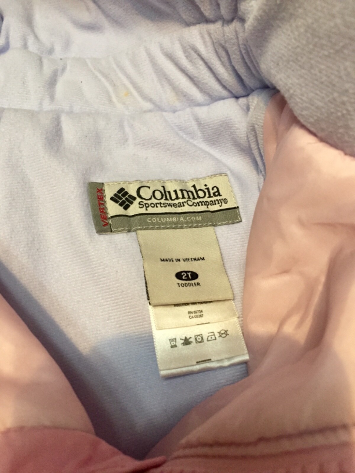 Columbia Girl's 2T Snow Pants Insulated Snow Bibs Pink Columbia Vertex EUC