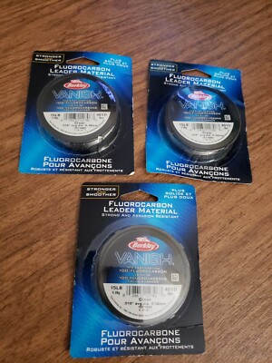 Berkley Vanish (40 yds) 15 lb Test Clear Line 100% Fluorocarbon Leader Pack Of 3