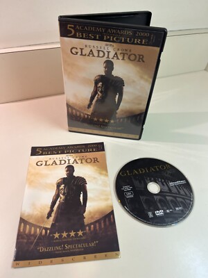 Gladiator DVD, Original 2000 Epic Thriller, Russell Crowe, Ridley Scott, Bonus