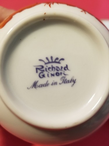 RARE Antique Richard Ginori Galli Rossi Tea Cup Espresso & Saucer Plate