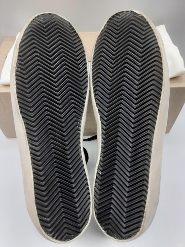 Pre-owned Golden Goose Super-star Men's Sneakers Silver Leather/black Eu 43 Us 10 $565