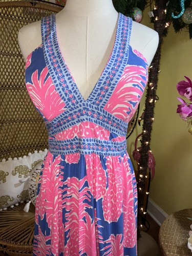 Pre-owned Lilly Pulitzer Taryn Maxi Dress Little Flamenco ? Size 8,10 In Multicolor