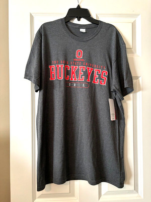 Ohio State University Buckeyes Gray Short Sleeve Graphic Tee Shirt Size Large