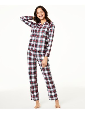 

FAMILY PJs Intimates Красные штаны для сна со средней посадкой до щиколотки в клетку, Красный