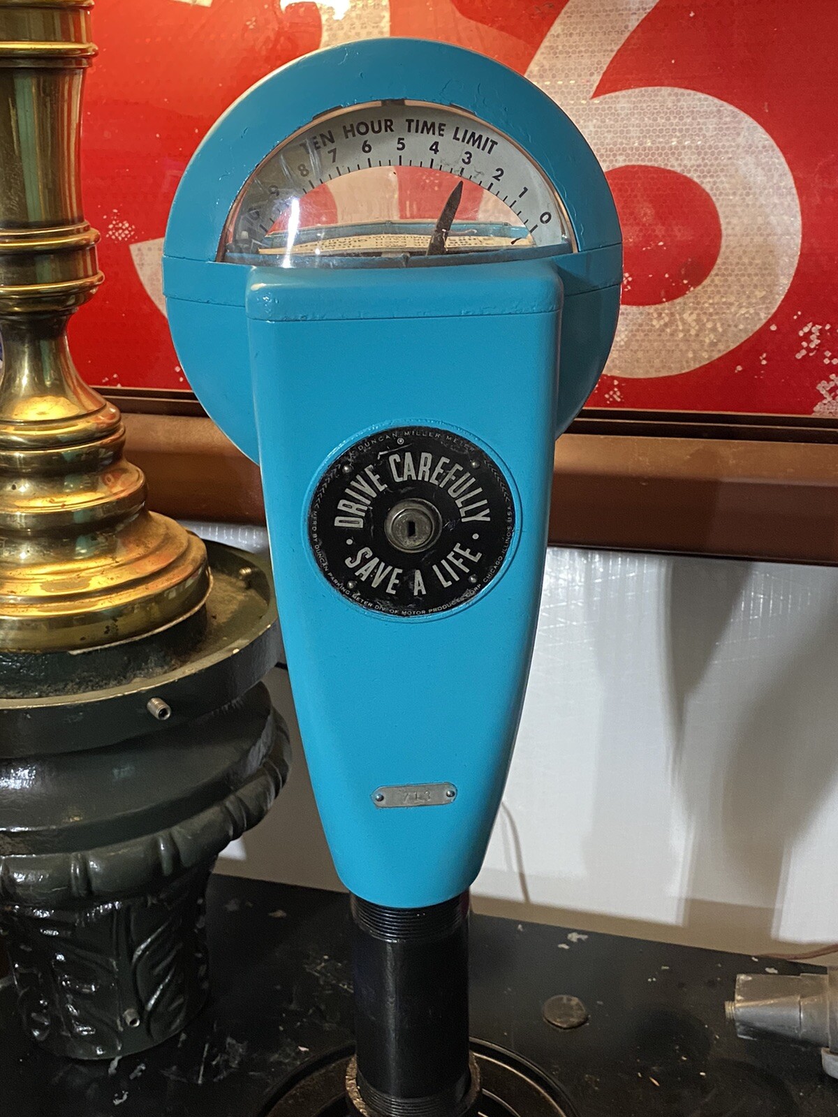 Vintage Duncan 60 Parking Meter And Key And Locking Coin Cup