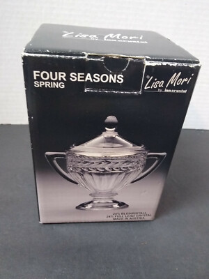 LISA MORI INN CRYSTAL FOUR SEASONS SPRING 24% LEAD CRYSTAL SUGAR BOWL AUSTRIA