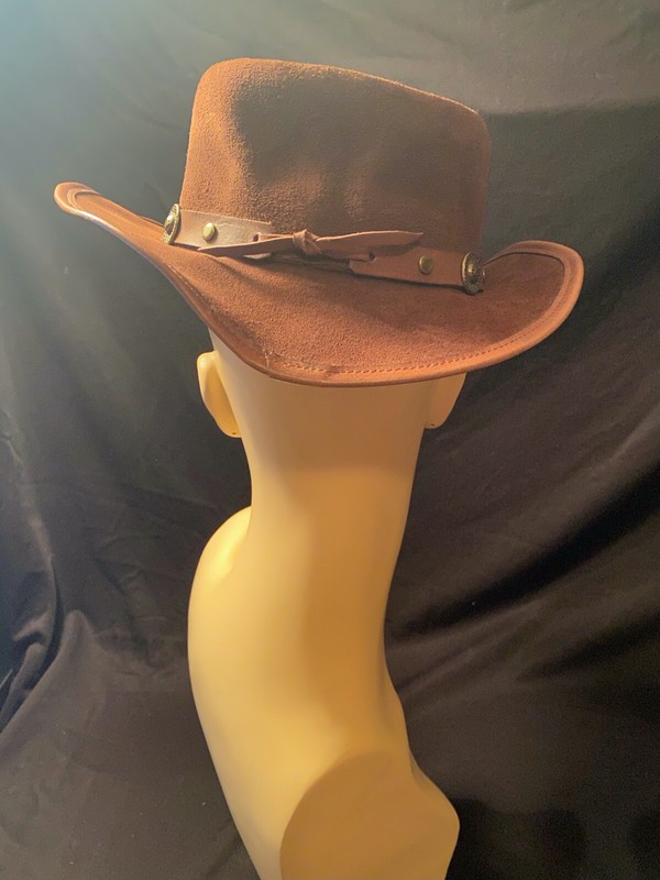 Vintage Windfield Cover of SanFransisco  western hat Vtg Winfield Cover Co San Francisco Brown Suede Metal  main image 3