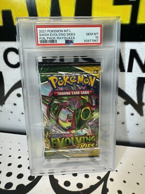 2021 Pokemon Evolving Skies Factory Sealed Rayquaza Pack Foil Graded PSA 10 Gem