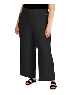 

CALVIN KLEIN Женские черные широкие брюки без застежек на флисовой подкладке Plus, Черный, W0FK8230