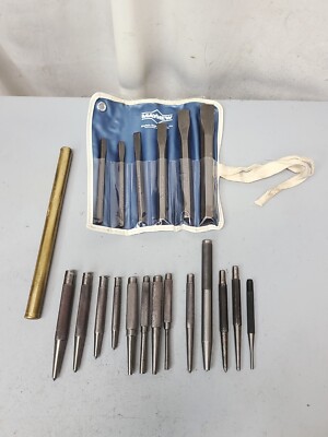 VINTAGE LOT MACHINIST PUNCHES, LUFKIN 71B, 71C, 71D, 71E, NOS MAYHEW USA 6PC SET