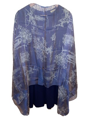 Auth Rare HERMES SILK Mousseline Stole  Toile  Shawl Foulard Tuch Scarf New