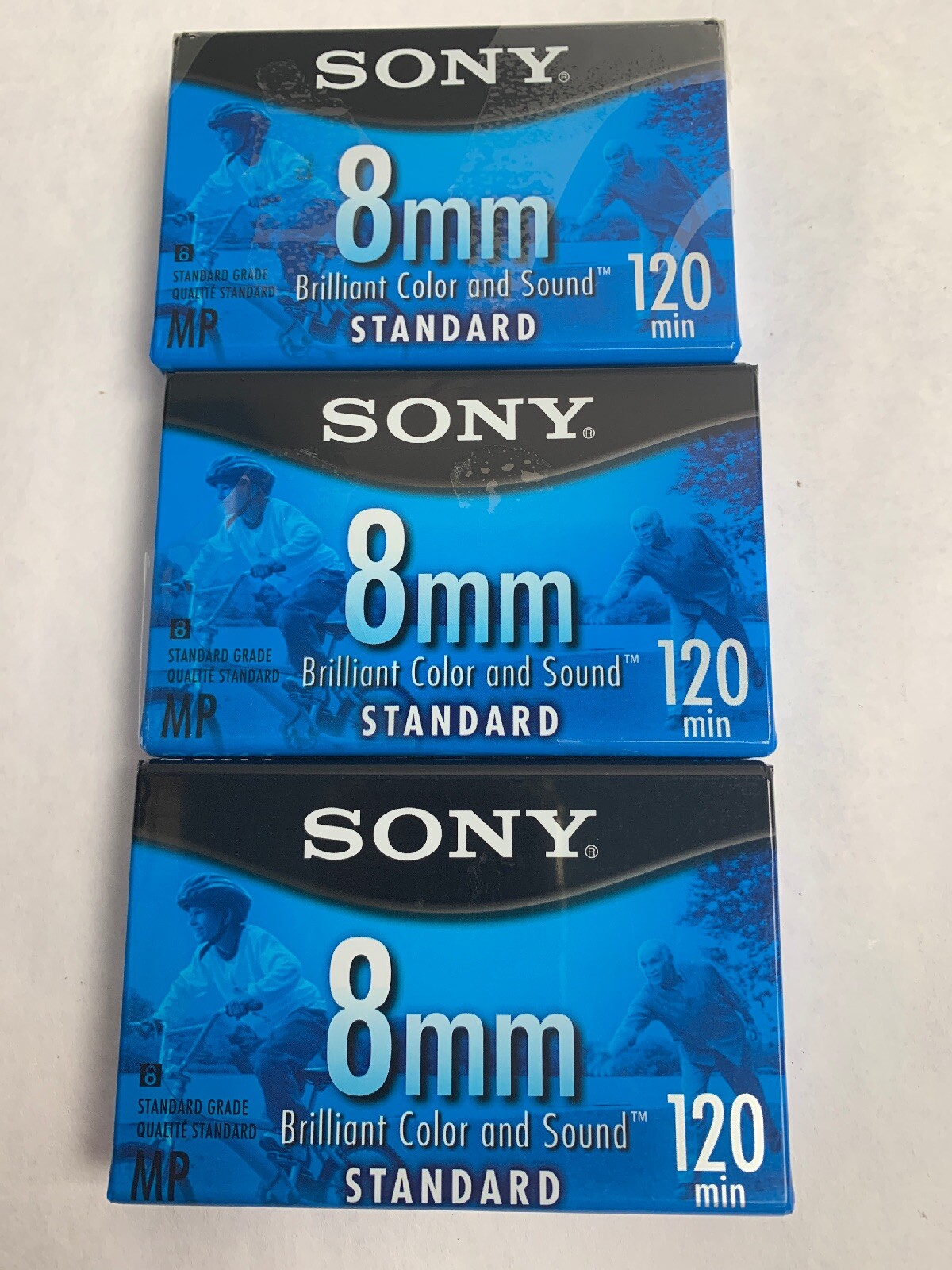 Sony 3 Pack 8mm Standard 120 Minute Blank Camcorder Tapes Sealed
