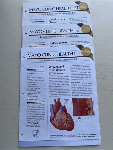 mayoページ LOT OF 3 MAYO CLINIC HEALTH LETTER SPECIAL REPORT July & Dec