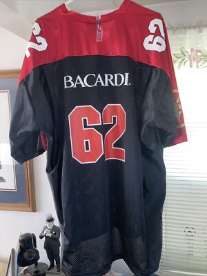 Bacardi Rum Football #62 Red Jersey Men's X-large. C