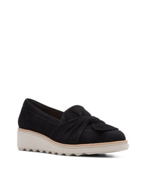 

КОЛЛЕКЦИЯ CLARKS Женские черные кожаные туфли без шнуровки на танкетке Sharon Dasher, Черный, 261385534040