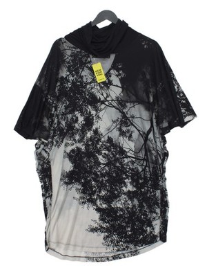 Religion Women's Top M Black 100% Viscose Short Sleeve Roll Neck Tunic