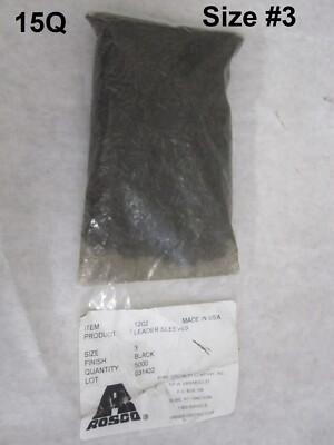 5000 Rosco USA Made Leader Sleeves #1202 BLACK Size 3 BULK