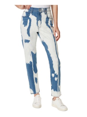 

Женские синие джинсы-бойфренды с застежкой-молнией и карманами на пуговицах FRAYED, Синий, 30155696