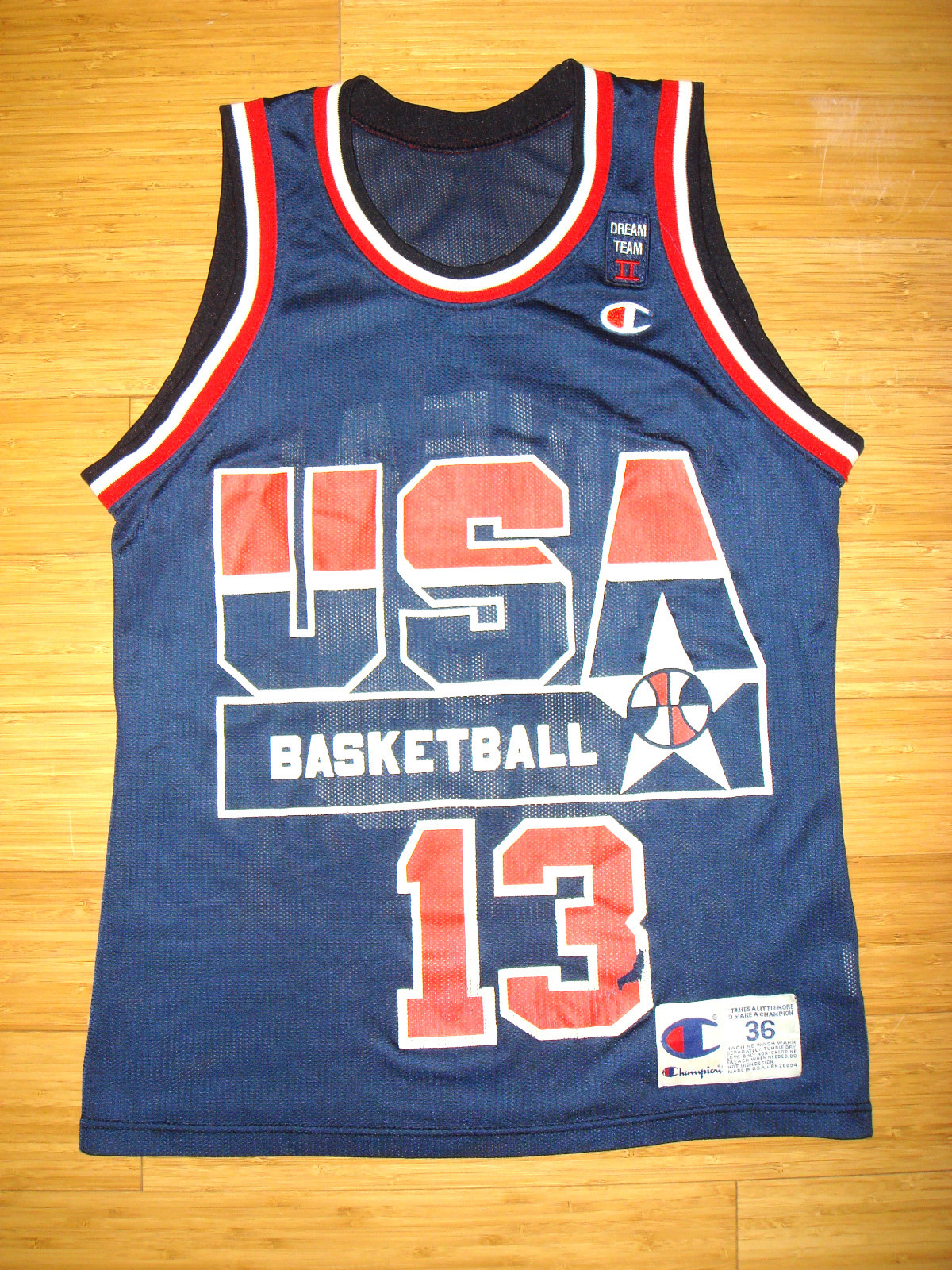 USA O'NEAL 13 ユニフォーム 44 ドリームチーム2　ユニフォーム SHAQUILLE O'NEAL Champion USA BASKETBALL Dream Team 2 Jersey