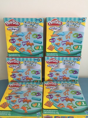 Play Doh Sweet Shoppe Colorful Cookies Play Set Lot Of 6