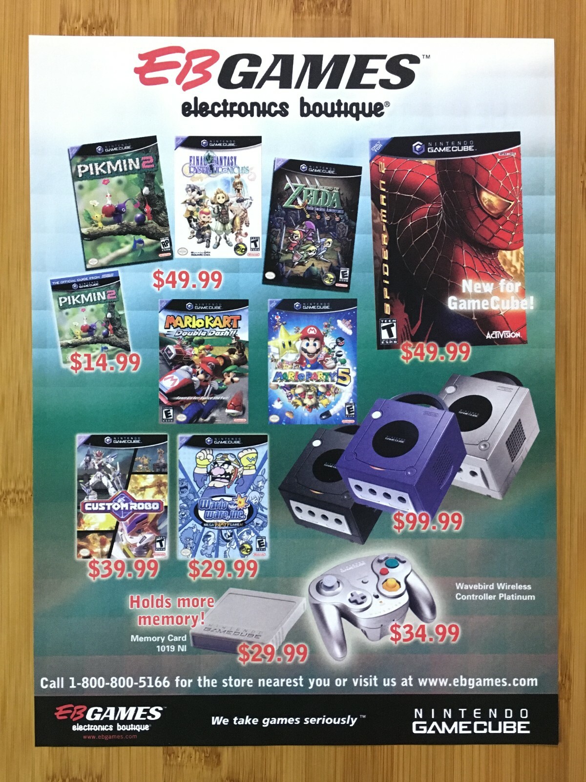 2004 EB GAMES Gamecube Console Print Ad/Poster Mario Zelda
