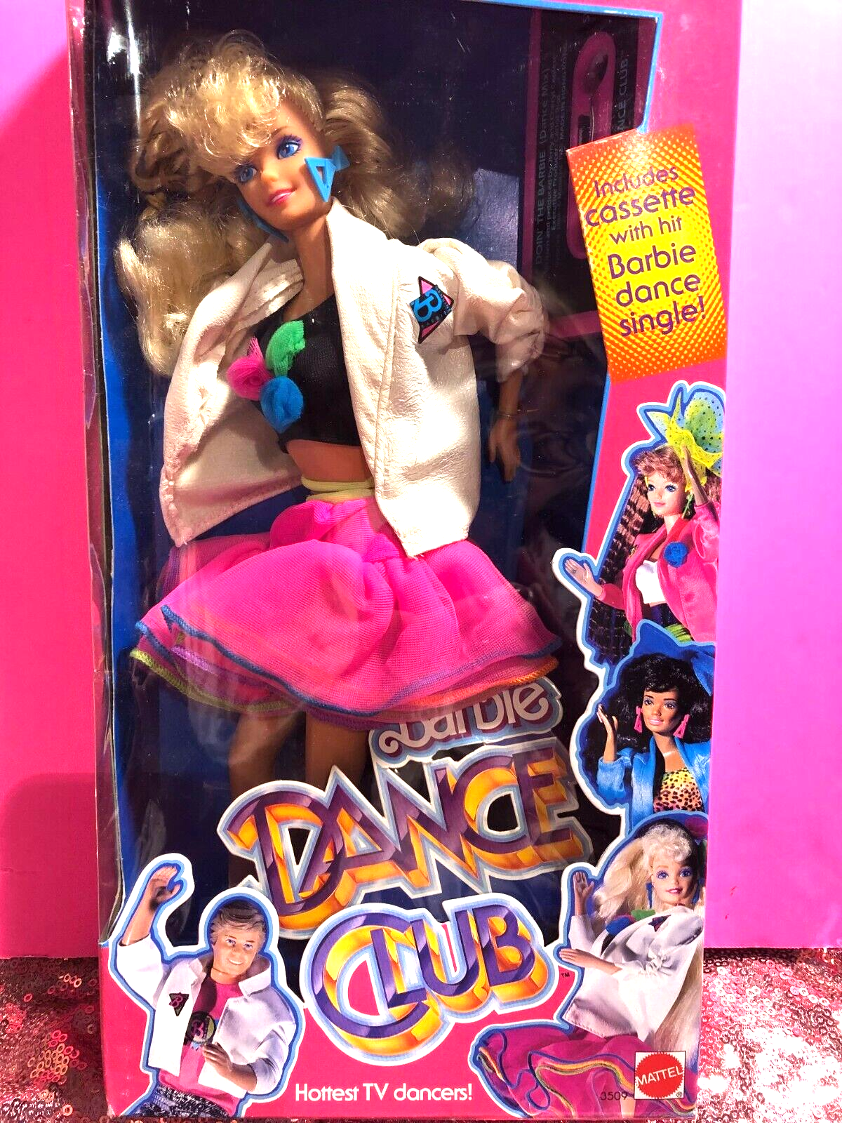 1989 Barbie Dance Club Mattel #3509 NRFB with cassette of Barbie