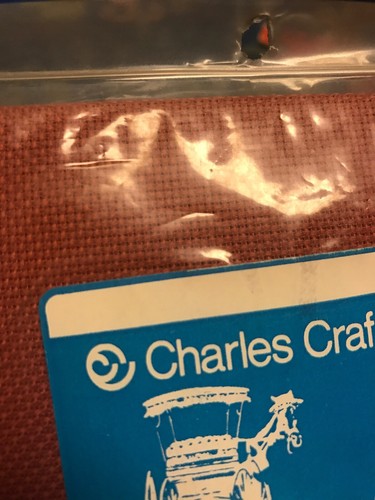 18 Count 12x18 Aida Cloth Cross Stitch Fabric Rust Burnt Orange Vintage Unopened