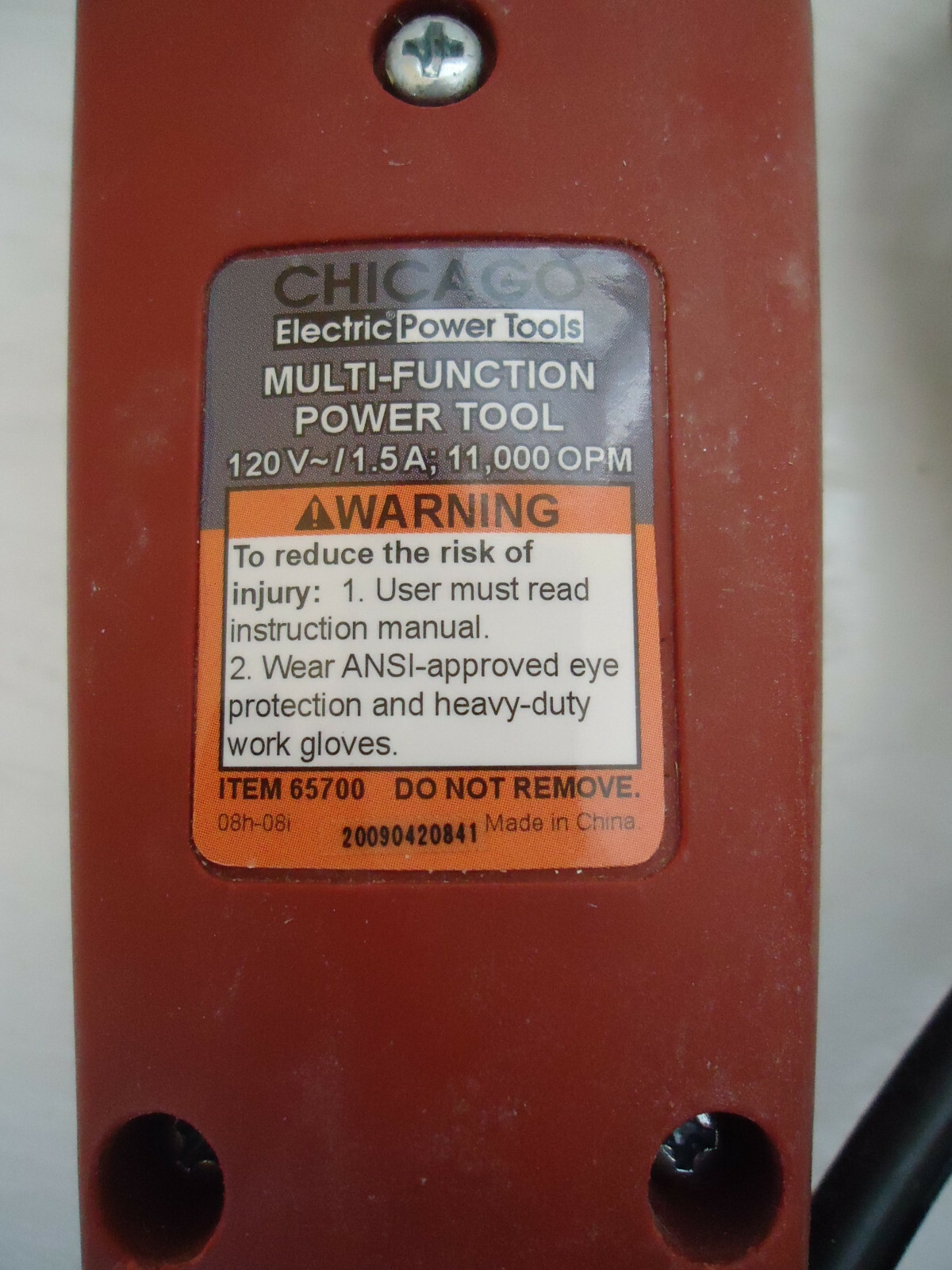 Chicago Electric Multi-Function Oscillating Power Tool Cutting Sanding Scraping