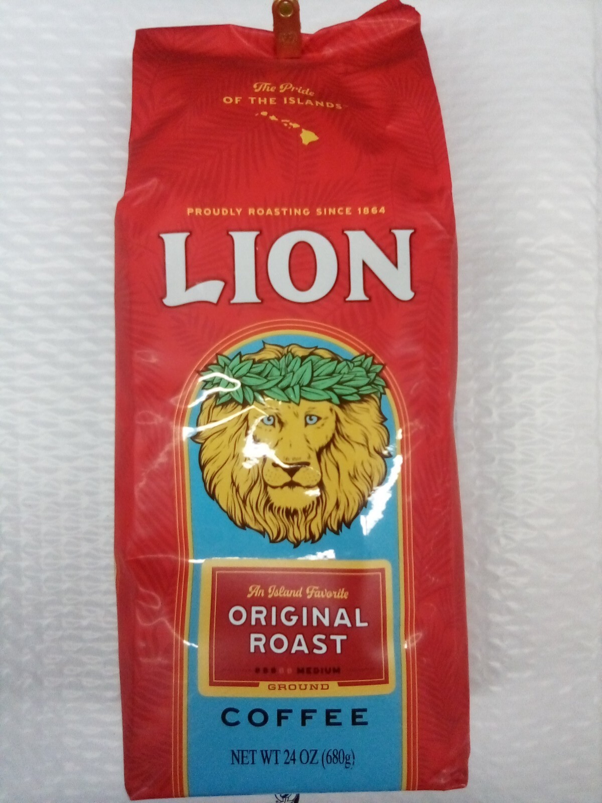 LION Coffee ORIGINAL ROAST Ground (24oz) Bag. Direct From