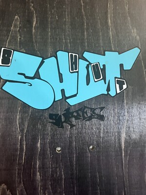 SHUT Skate Shark skate deck in Black Stain Zoo York