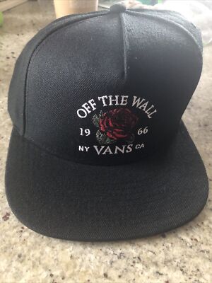 NWT VANS Seely Snapback Hat OS Off the Wall 1966 Roses Wool Blend VN0A7SCRBLK