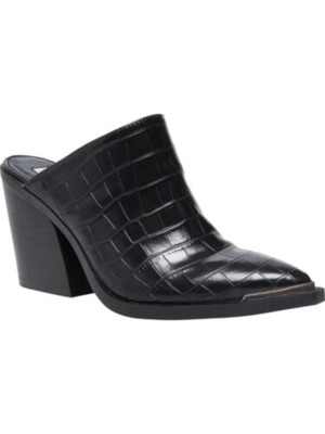 STEVE MADDEN Женские черные босоножки без каблука с крокодиловой полоской Alanna Toe Block Heel Slip On 6 M