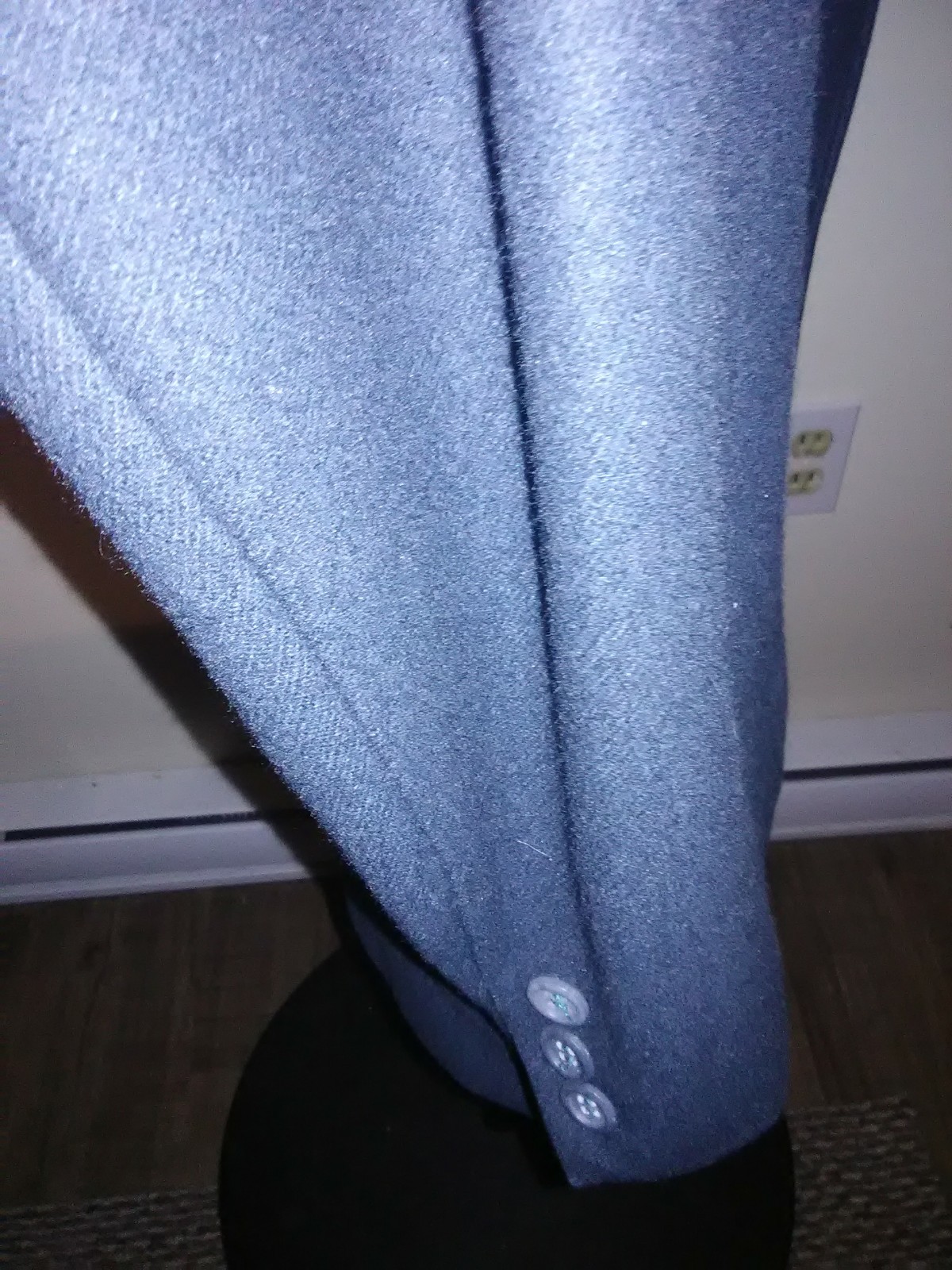 Andre Villard Paris Mens Lined Blazer Sport Coat Blue 100% Wool Size 43 Regular