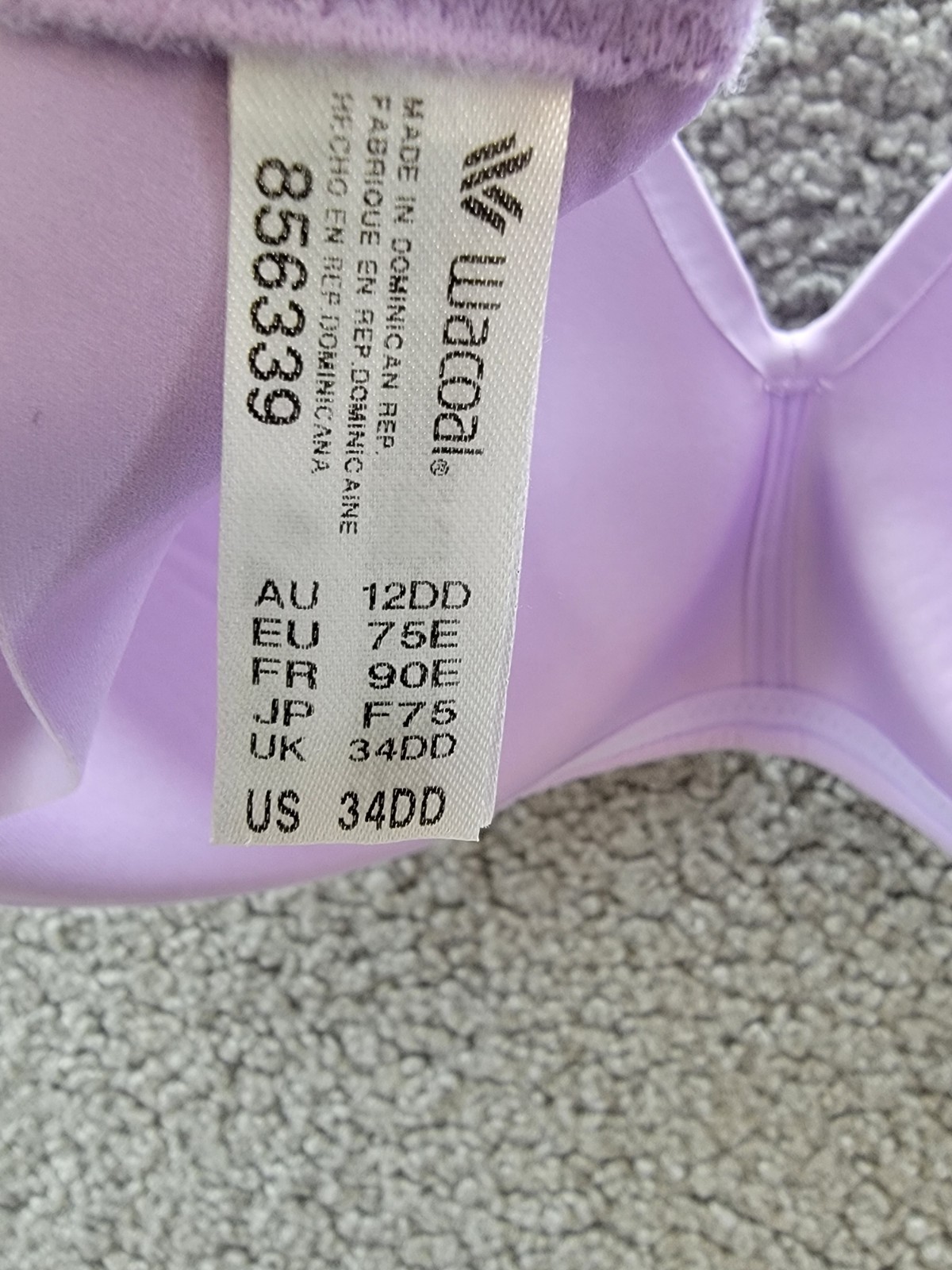 Wacoal Comfort First Wireless T-Shirt Bra Women's 34DD Purple Hook & Eye Closure - Picture 15 of 16