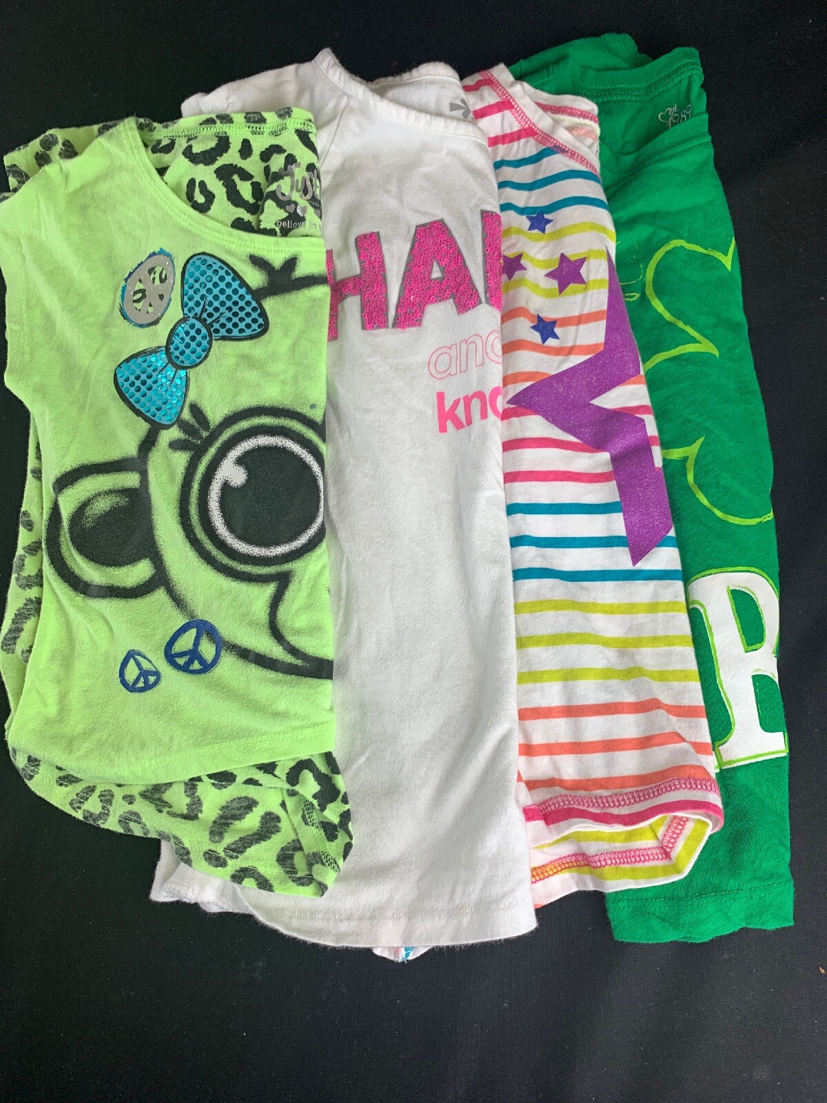 Lot Of 4 Girls T Shirts Old Navy, Justice, and  Place Size 8 & 7/8 Childrens