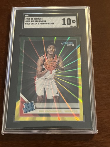2019/20 Donruss Rui Hachimura Holo Green/Yellow Laser RC