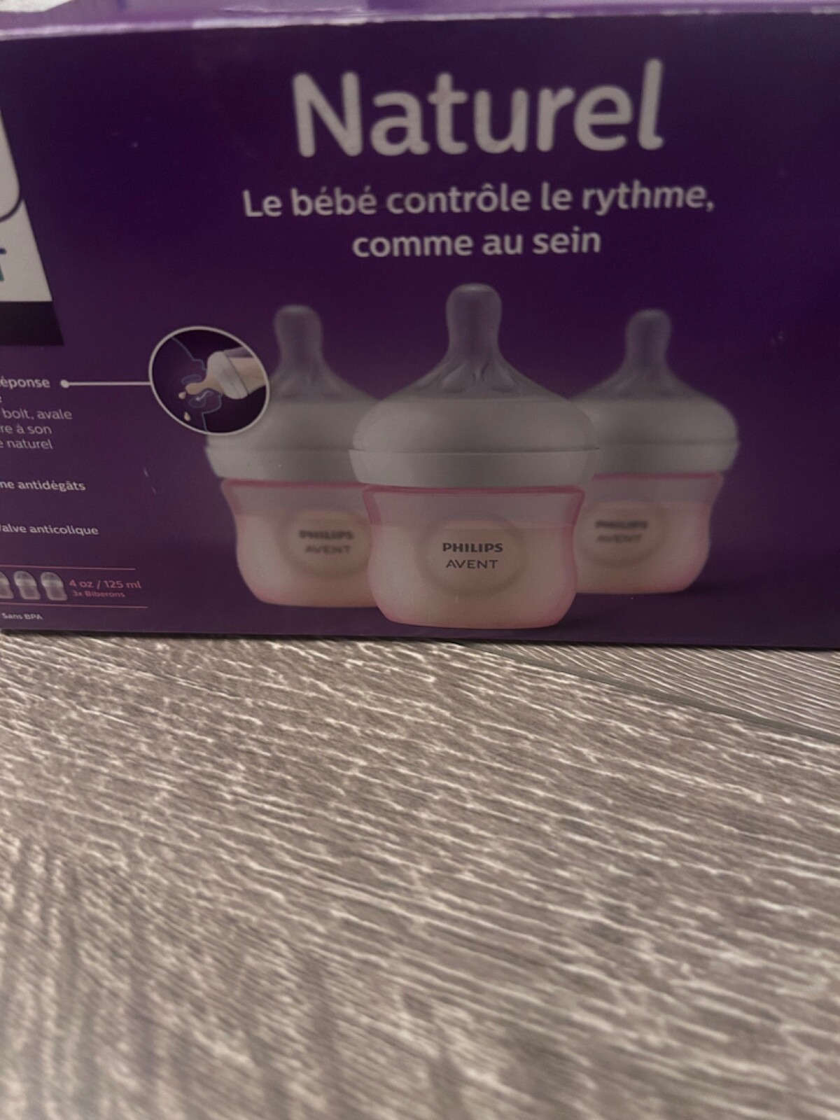 Philips Avent Natural Baby Bottles, Pink, 0m+ damged box
