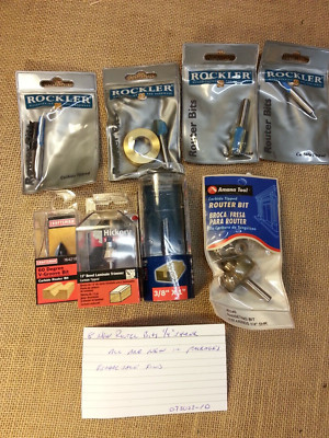 8   New Router Bits 1/4'' Shank in Original Packaging Amana, Rockler, Craftsman