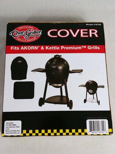 Char-Griller Akorn & Kettle Premium Grill Cover Black Model 16755 Fits Multiple