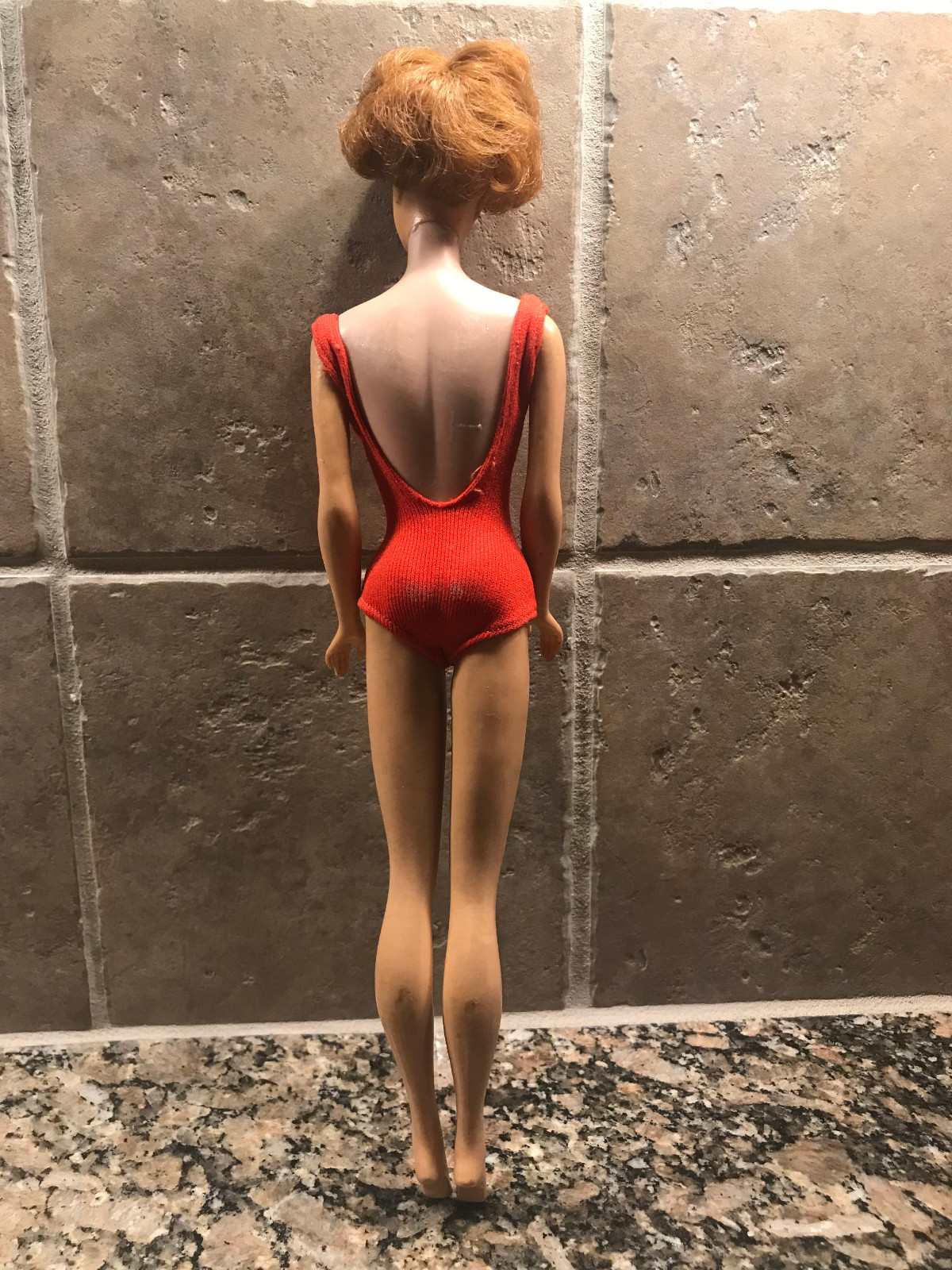 Vintage BARBIE TITIAN/REDHEAD  BUBBLECUT w/BOX, Red OSS, Stand, Booklet #850