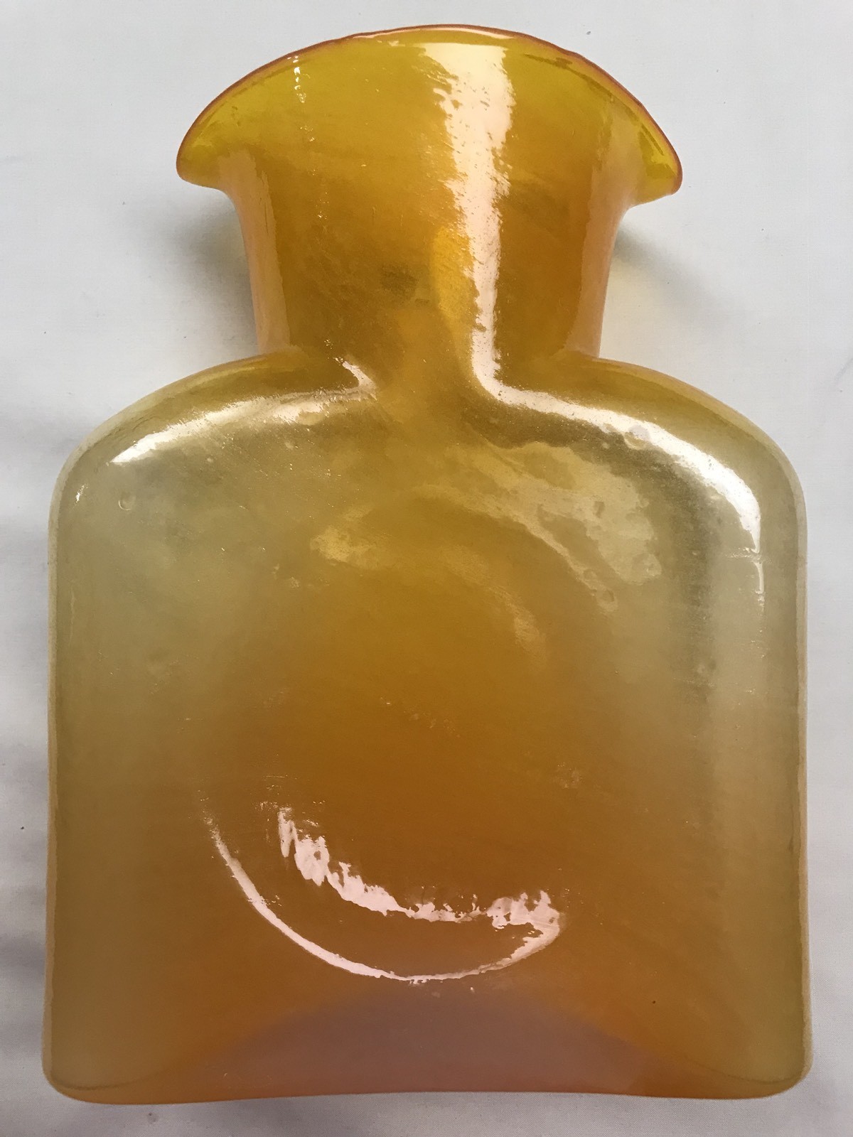 Blenko Water Bottle Cloudy Paw Paw Experimental w/Signatures & Sticker 384