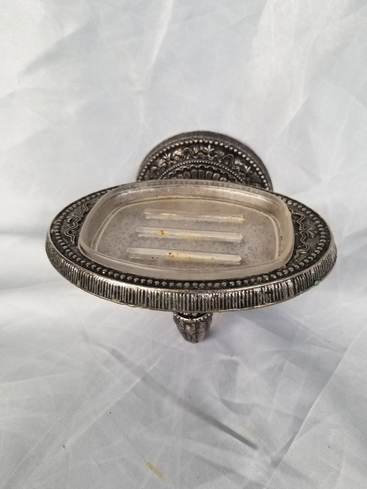 6 VTG MCM HOLLYWOOD REGENCY SILVER METAL BATHROOM HARDWARE 67020 USA MELARD