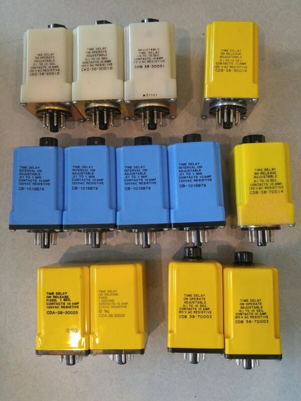 Lot of 13 Time Delay Relays Potter & Brumfield