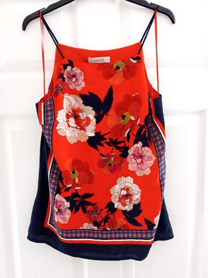 Oasis Red Floral Botanical Camisole Top Size 12 UK Lined New