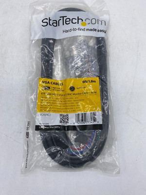 StarTech.com 6 ft (1.8 m) Coax HD15 VGA to 5 BNC Monitor Cable- M/M VGABNC5