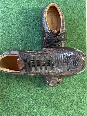 Belvedere Crocodile & Lizard Casual Lace Up Shoes with Eyes & Rubber Soles.