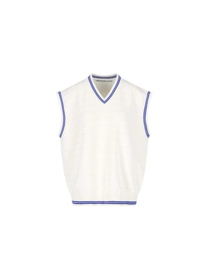 Pre-owned Alexander Wang Jacquard Logo Vest In White