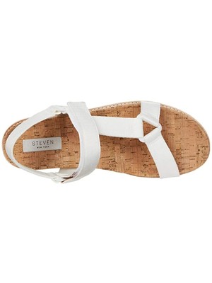 STEVEN NEW YORK Женские белые босоножки на платформе Belmar с пробковой подошвой, 9,5 м