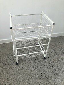 Ikea White Wire Storage Rack With Sliding Drawers Dressers