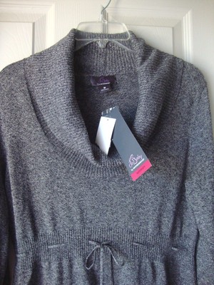 New Oh Baby By Motherhood Women Cowl Neck Maternity Tunic Sweater Grey Size M